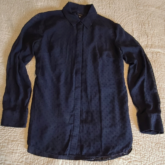 Talbots blue multi layer blouse size small - Picture 1 of 8